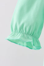 Green embroidery ruffle bubble