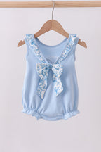 Blue bunny applique ruffle bubble