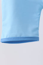 Blue crab embroidery one-piece swimsuit