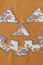 Halloween camouflage applique mom top