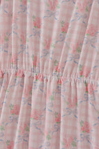 Pink floral print mom dress