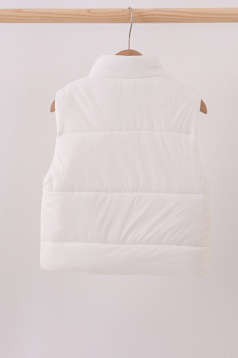 White mom&me puffer vest