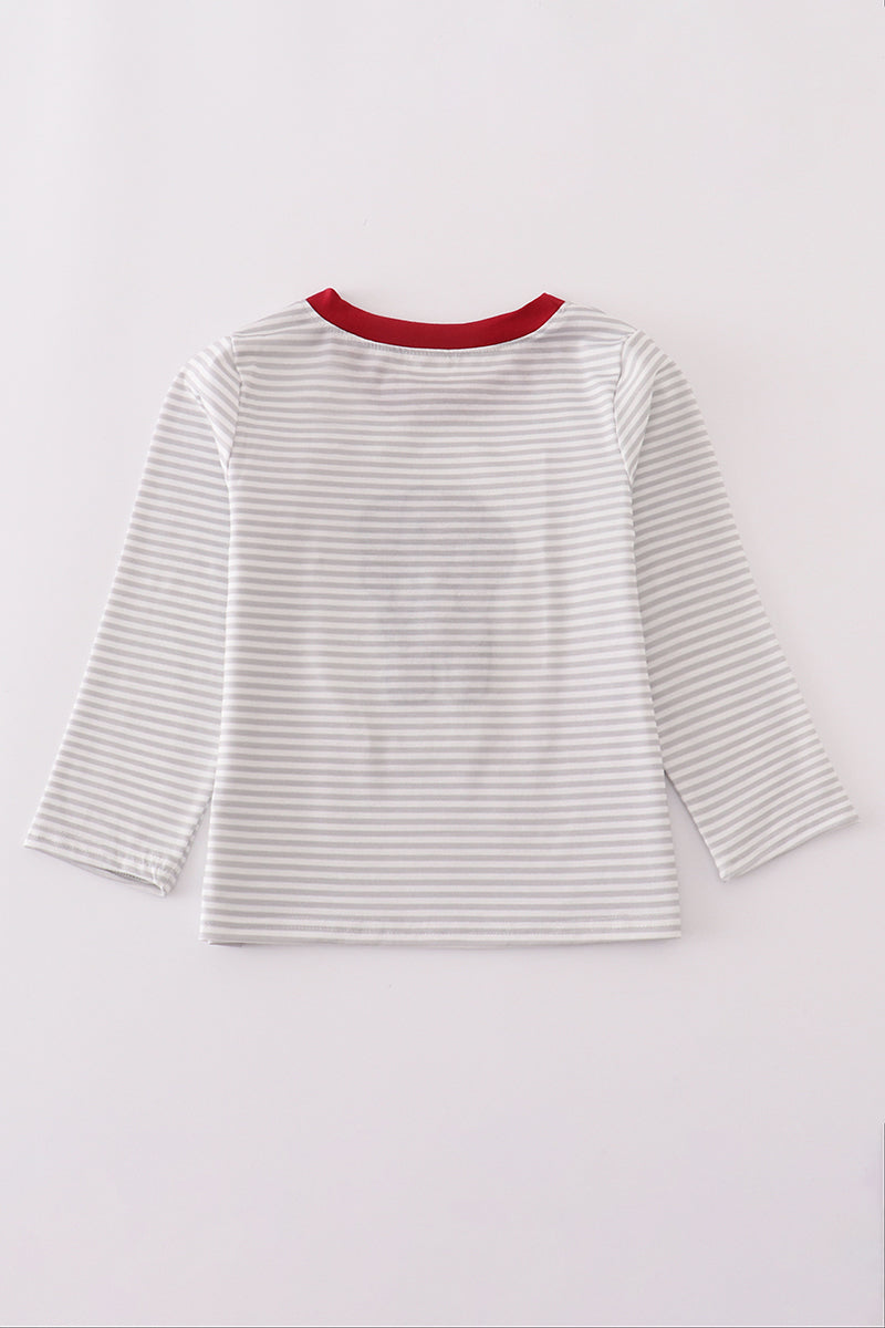 Alabama polka dot elephant french knot top
