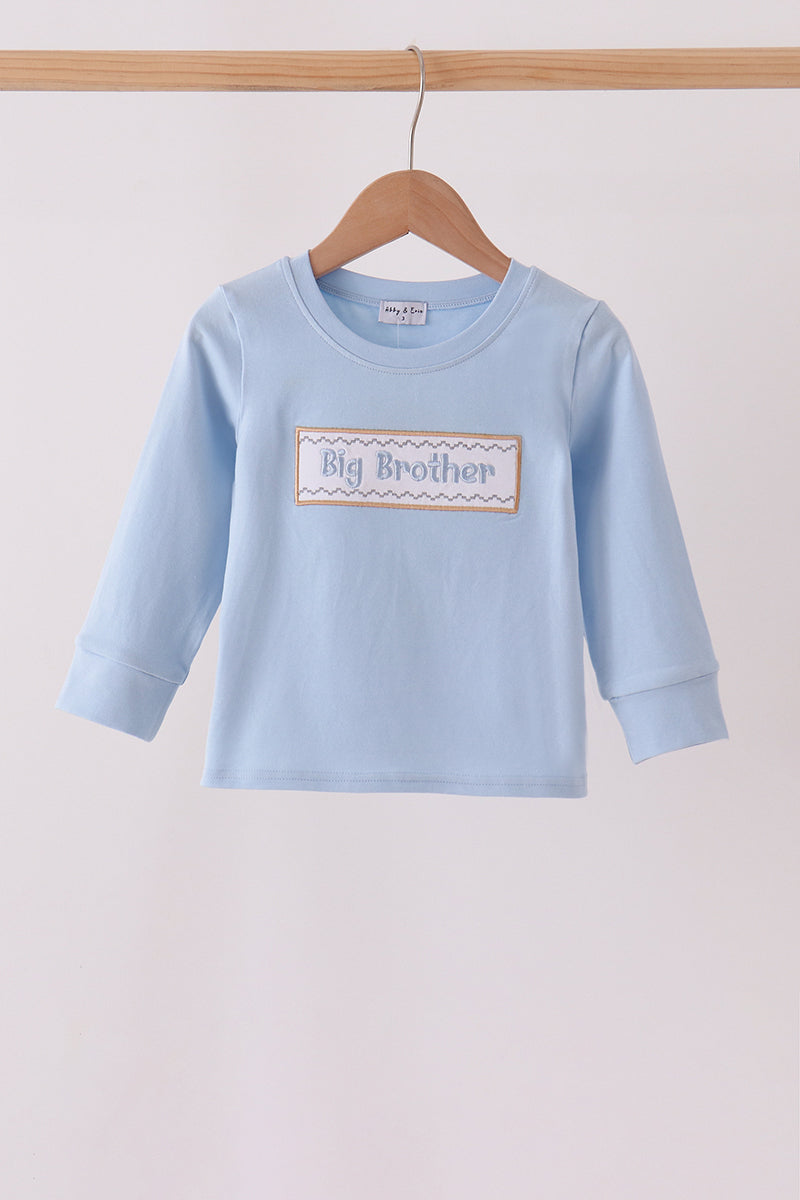 Blue big brother embroidery top