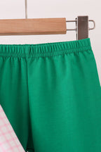 Pink Plaid Gingerbread Embroidery Ruffle Pants Set