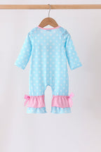 Blue Milk Santa Cookies Ruffle Romper