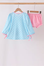 Blue Milk Santa Cookies Ruffle Bloomer Set