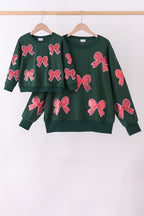 Forest bow sequin mom&me top