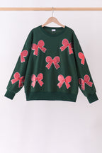 Forest bow sequin mom&me top