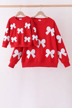 Red bow sequin mom&me top