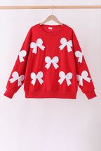 Red bow sequin mom&me top