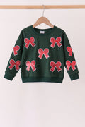 Forest bow sequin mom&me top
