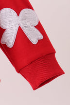 Red bow sequin mom&me top