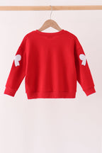 Red bow sequin mom&me top
