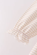 Cream turkey pumpkin embroidery ruffle dress