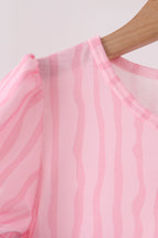 Pink ghost applique stripe dress