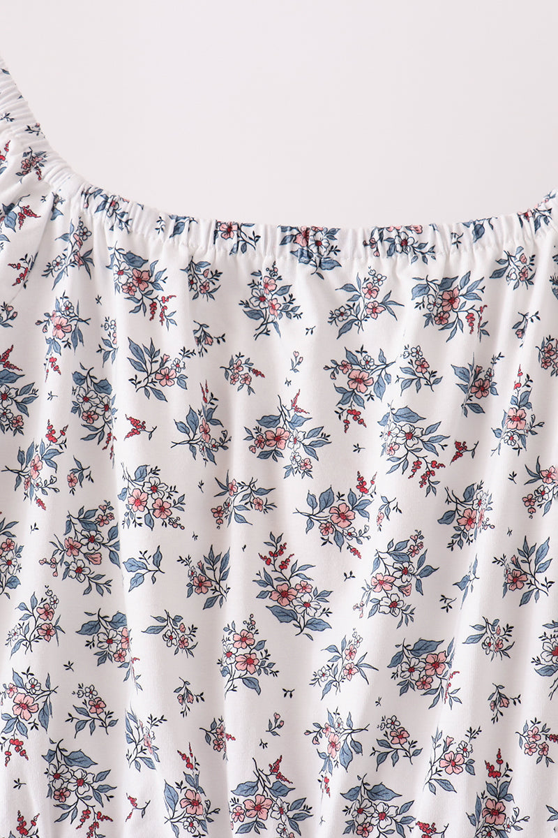 Teal floral mom dress
