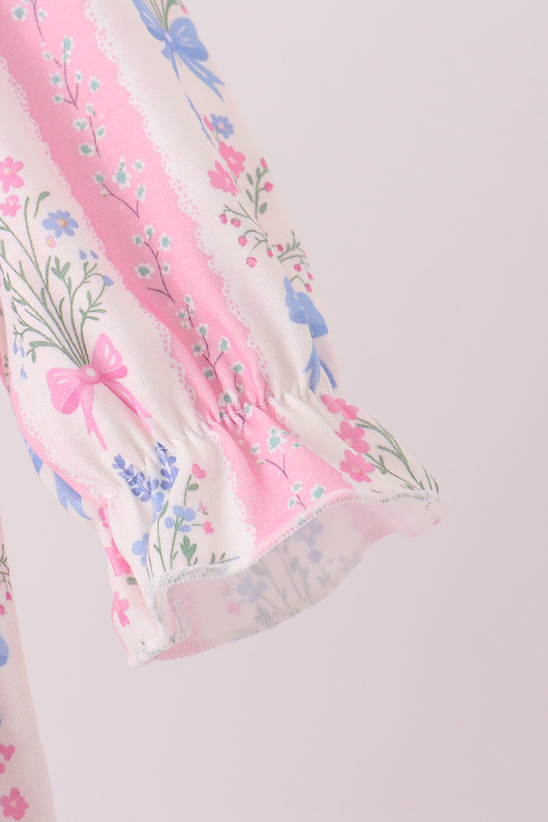 Pink Pearl Bow Floral Bubble