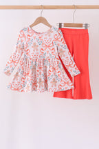 Coral gingerbread bamboo pants set
