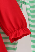 Red Gingerbread Tree Embroidery Pants Set