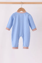 Blue Milk Cookies Embroidery Romper