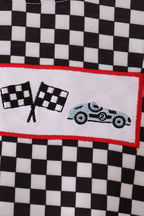 Black car embroidery checkered bubble