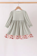 Sage Turkey Applique Dress