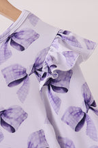 Purple Bow Zip Bamboo Dress