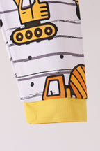 Yellow Construction Trucks Bamboo Pajama Set