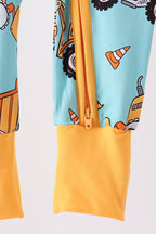 Construction Trucks Zip Bamboo Romper