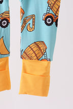 Construction Trucks Zip Bamboo Romper