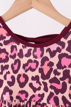 Pink leopard bamboo pants set