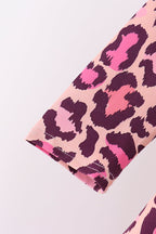 Pink leopard bamboo pants set