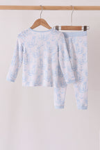 Blue dog bamboo pajama set