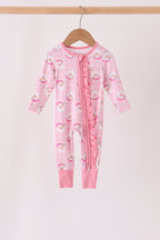 Pink Santa Zip Bamboo Romper