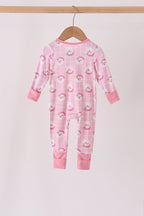 Pink Santa Zip Bamboo Romper