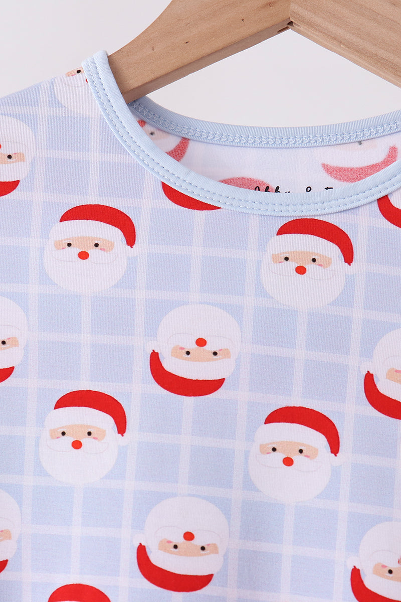 Blue Santa Claus Bamboo Pajama Set