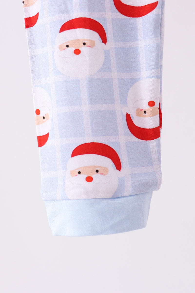 Blue Santa Claus Bamboo Pajama Set