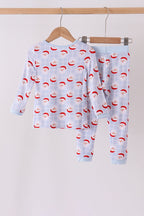 Blue Santa Claus Bamboo Pajama Set