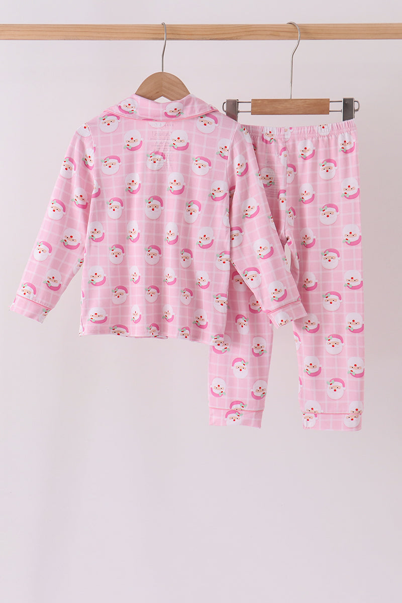 Pink Santa Bamboo Pajama Set