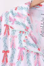 Green bow christmas tree bamboo mom's gown