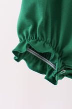 Forest bow smocked ruffle bubble