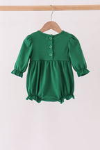 Forest bow smocked ruffle bubble
