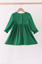 Forest bow smocked ruffle dress