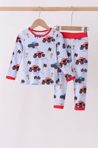 Blue Racing Car Bamboo Pajama Set