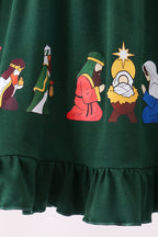 Forest nativity ruffle dress