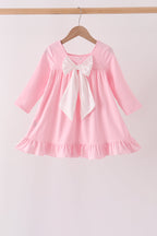 Pink nutcracker embroidery ruffle dress