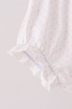 Pink nutcracker embroidery ruffle bloomer set