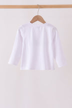 Blue train embroidery top