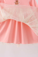 Pink gingerbread sequin tulle dress